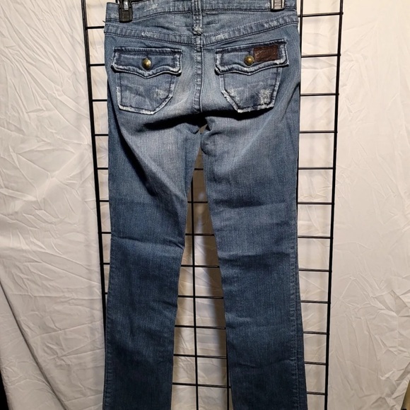 Stitch's Star Woman’s Jeans Size 28 Blue Stretch Pockets Low-Rise Comfort - Picture 2 of 3